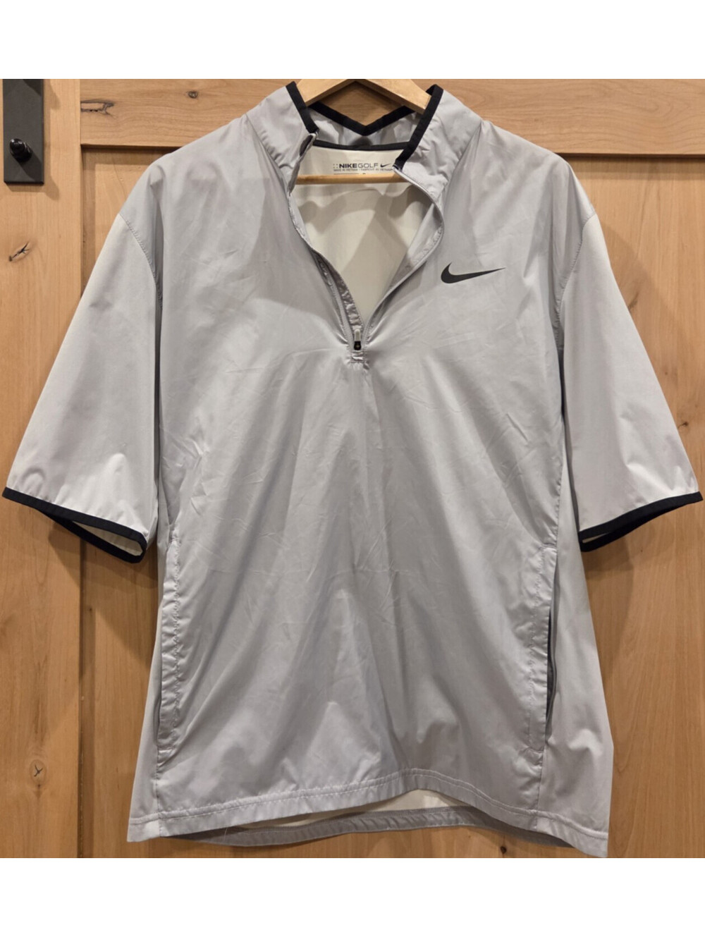 Nike Golf Mens Medium Short Sleeve Wind Shirt Gray The Idaho Club 1/4 Zip
